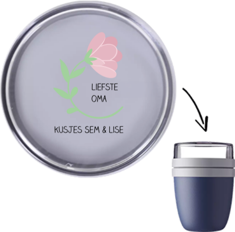 Mepal lunchpot Ellipse met naam en mooie bloem