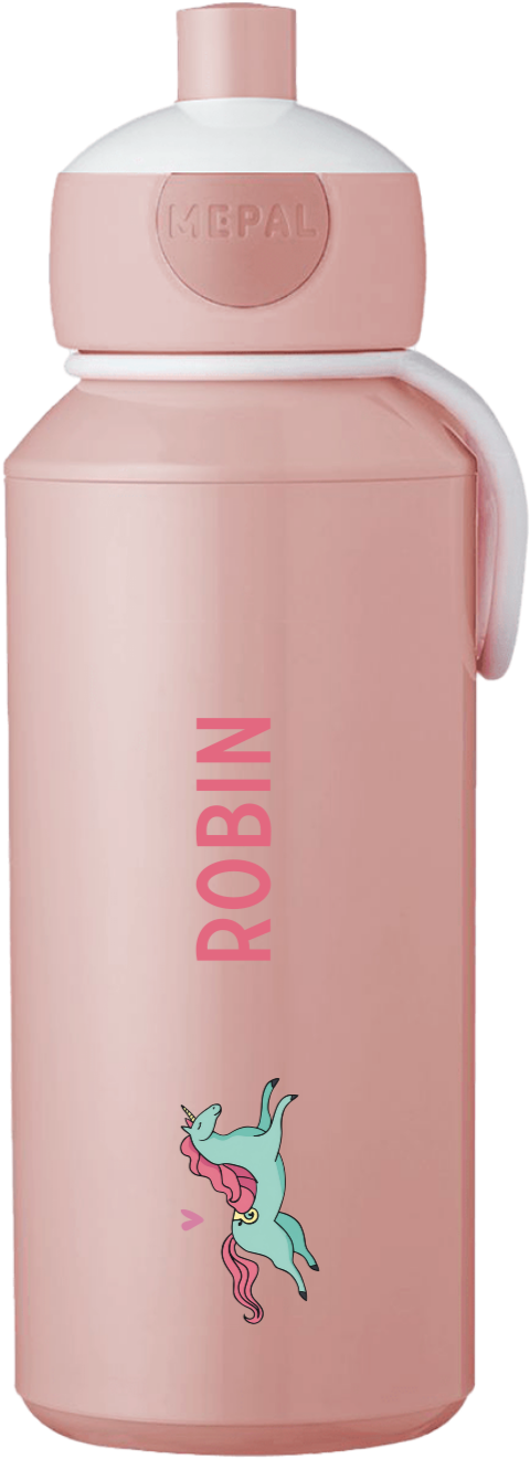 Mepal pop-up drinkfles Campus met unicorn en naam