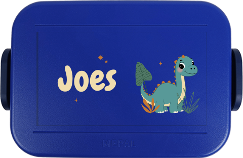 Mepal broodtrommel To Go met naam en schattige dinosaurus