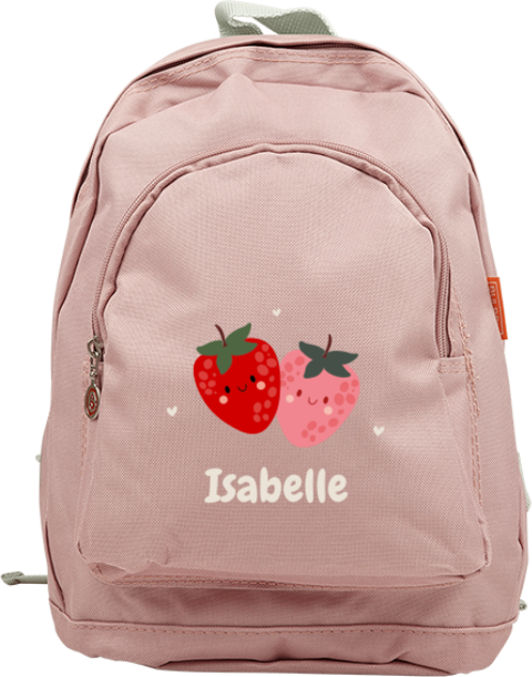 Junior rugzak met naam en aardbeien