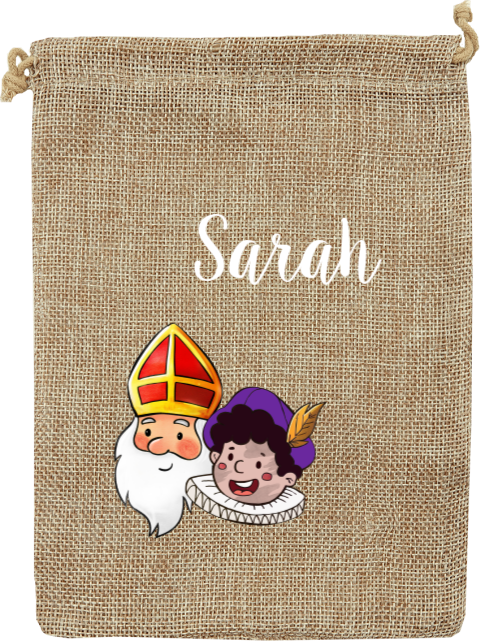 Pepernotenzakje met naam, sint en piet