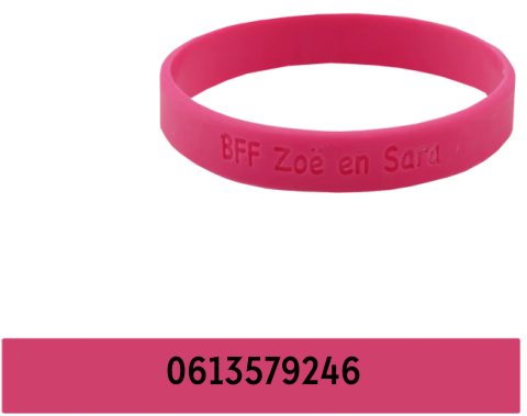 SOS armband gegraveerd met telefoonnummer