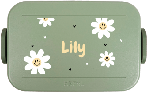 Mepal lunchbox TO GO met naam en bloemen
