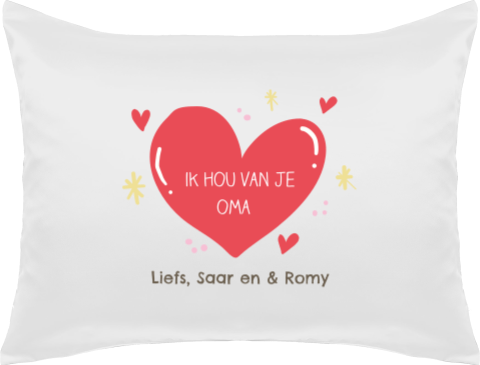 Kussensloop met naam en hart