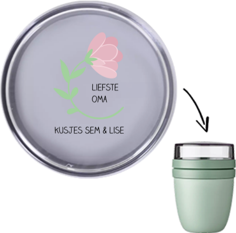 Mepal lucnhpot Ellipse met naam en mooie bloem