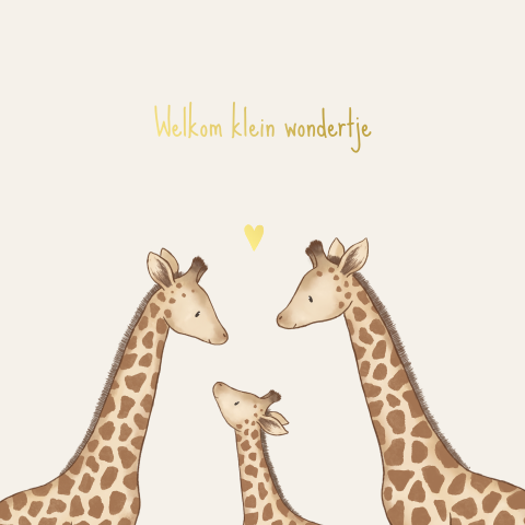 Wenskaart giraf felicitatie geboorte