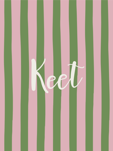 Kleurrijke poster streep print groen en roze 30x40 cm