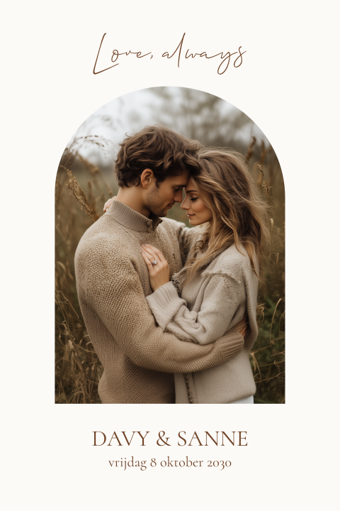 Poster 40x60 cm met foto bruiloft in boogvorm