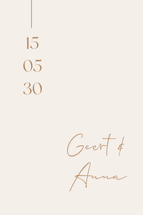 Minimalistische poster bruiloft beige 30x40 cm