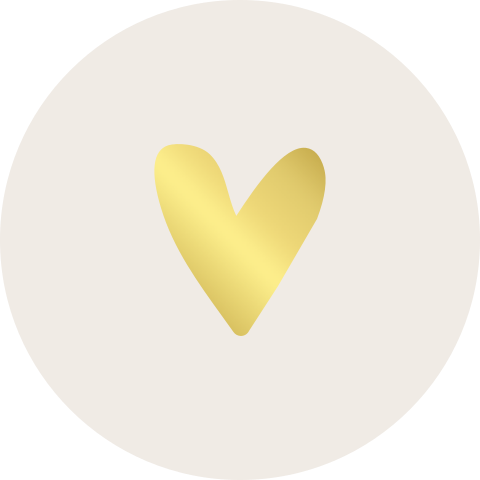 Zand sluitsticker met gouden hartje