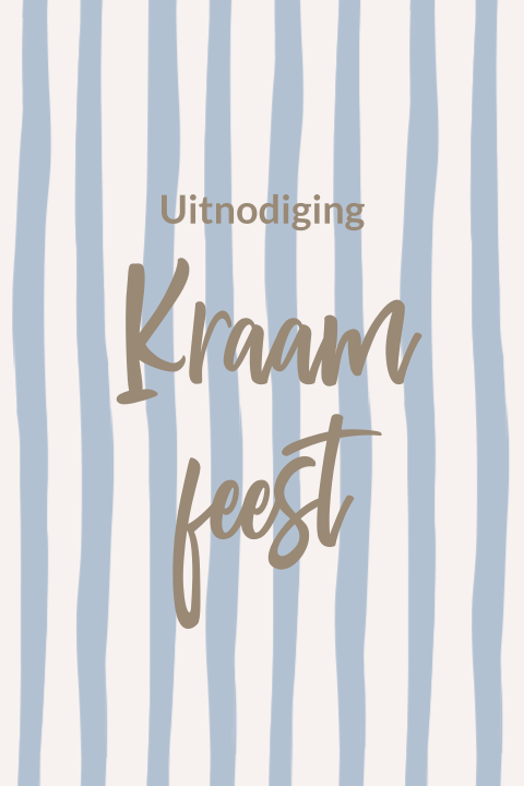 Kraamfeest kaartje stoer blauw met strepen