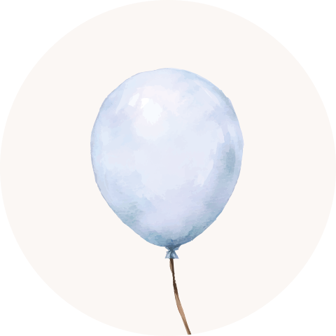 Sluitsticker blauwe ballon