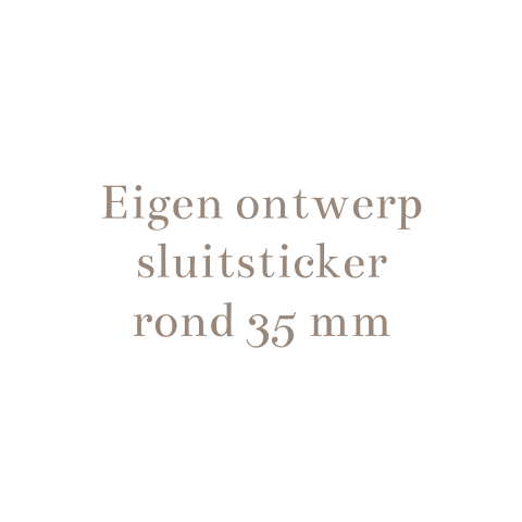 Eigen ontwerp sluitsticker rond 35 mm