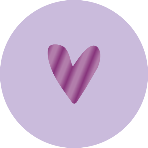 Lila sluitsticker hoogglans hartje