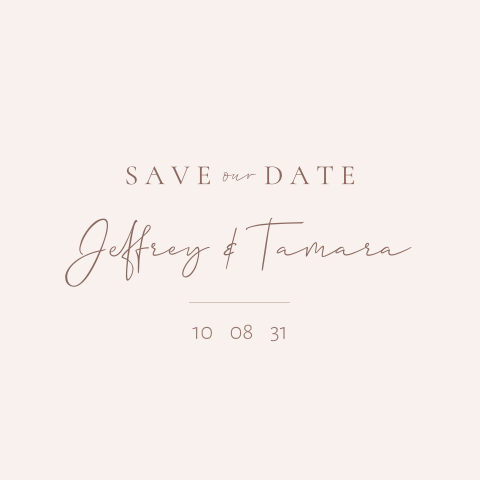 Offwhite save the date met oudroze details
