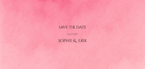 Save-the-Date Karte mit Aquarellverlauf in rosa - Rose Blush