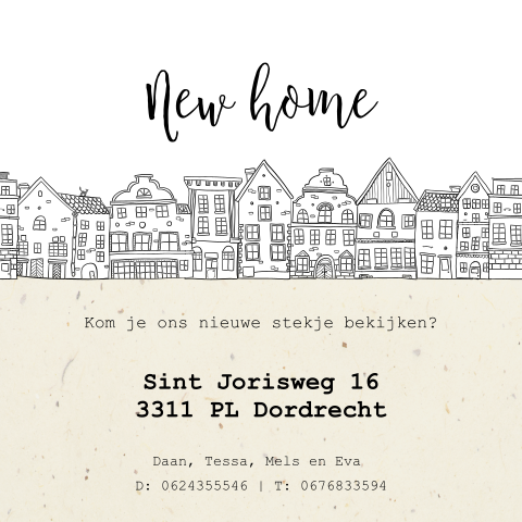 New home verhuiskaart met grachtenpandjes