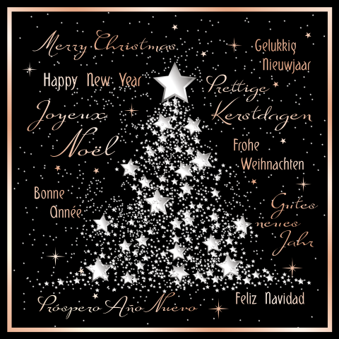 Chique kerstkaart met folie