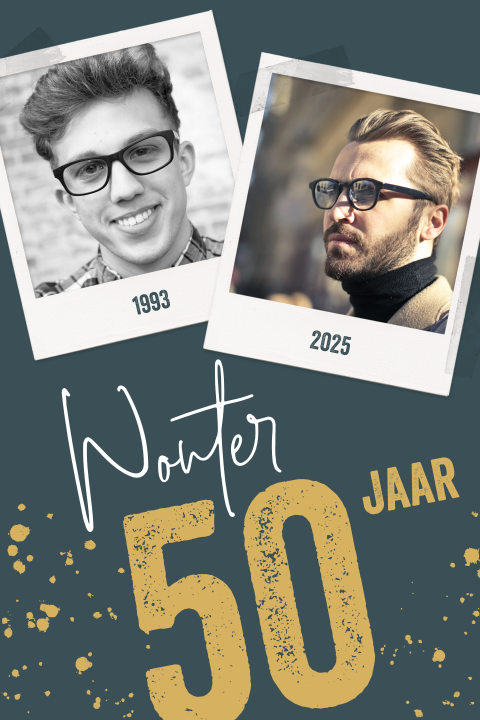 Uitnodiging 50 jaar met eigen foto's