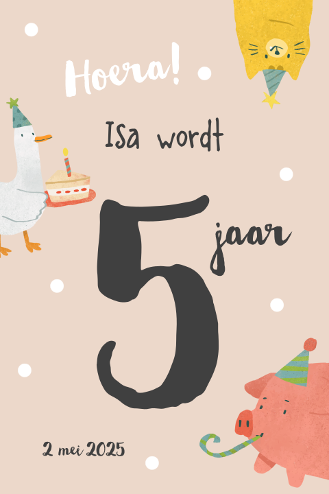 Uitnodiging voor kinderfeestje met boerderij dieren