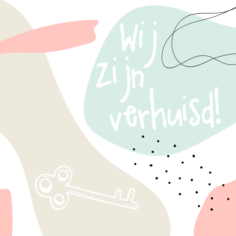 Verhuiskaart met pastel vormen