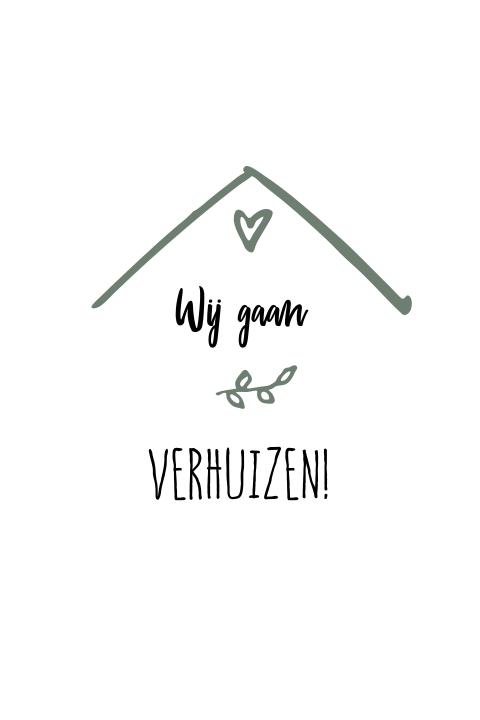 Verhuiskaart staand met dakje