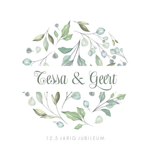 Jubileumkaart met watercolor tekening voor 12,5 jaar