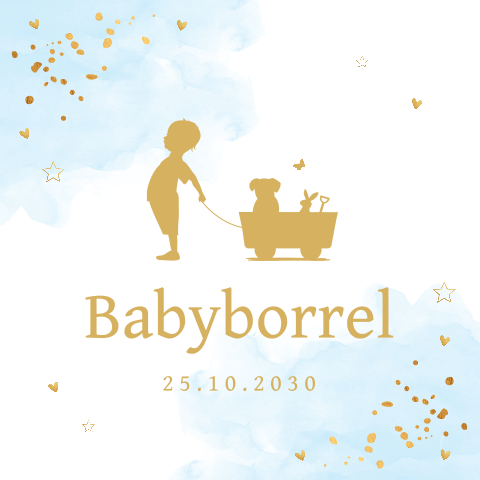 Kraamborrelkaart silhouet jongen