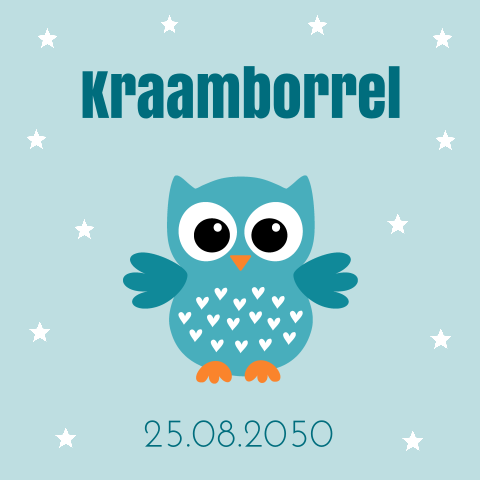 Kraamborrelkaart uiltje