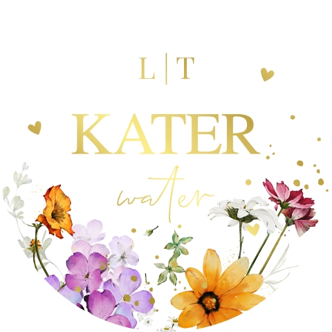 Sticker voor katerwater zomerse bloemen goudfolie | 12 stuks