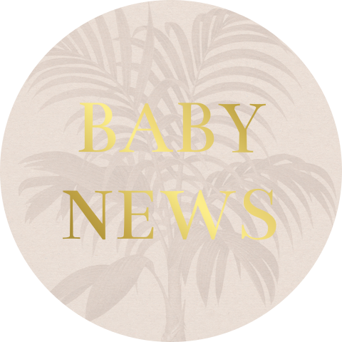 Sluitsticker beige palmboom goudfolie