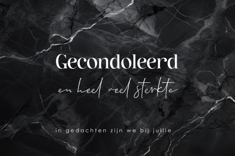 Condoleancekaart man vader zwart marmerlook modern