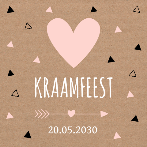 Kraamborrelkaart kraft driehoekjes