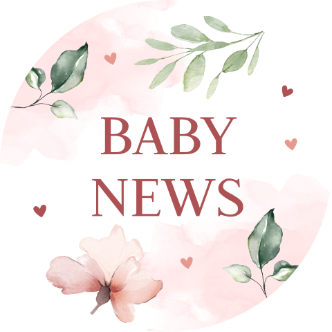 Sluitzegels roze bloemen baby news
