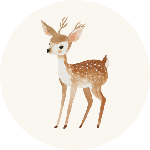 Sluitstickers rond met lief hertje