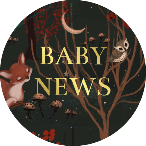 Sluitsticker baby news bosdieren goudfolie | 25 stuks