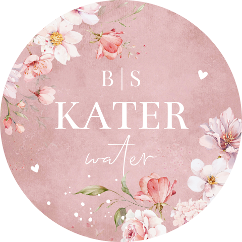 Sticker voor katerwater bloemen dusty pink oudroze | 12 stuks