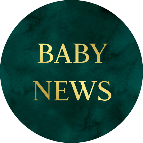 Sluitsticker groen baby news goudfolie | 25 stuks