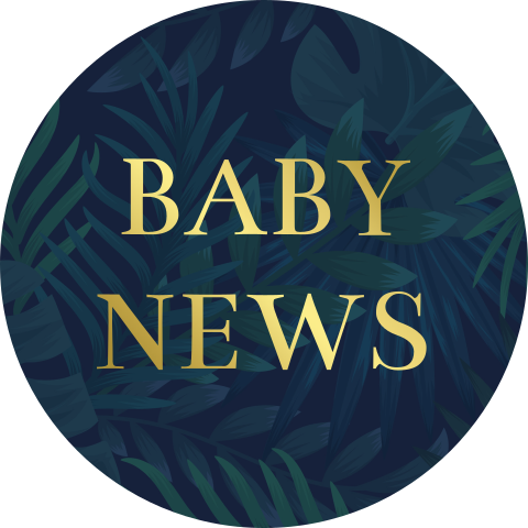 Sluitsticker "baby news" goudfolie