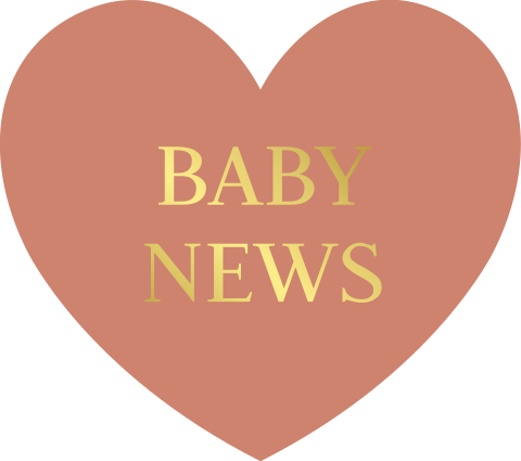 Sluitstickers hartje terraroze baby news goudfolie