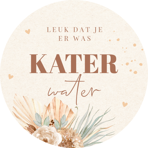 Sticker voor katerwater bohemian beige | 12 stuks
