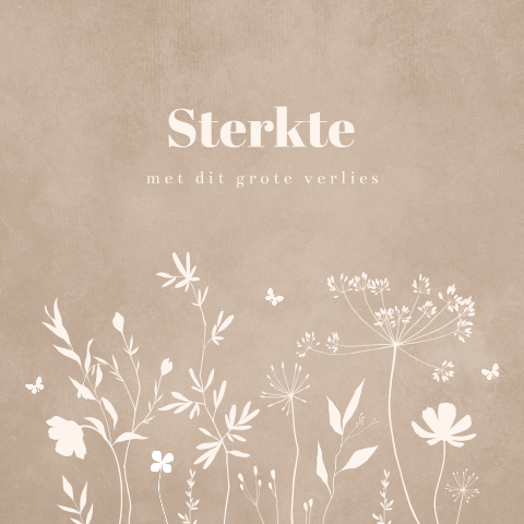 Condoleancekaart met veldbloemen beige