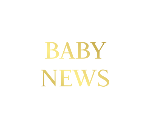 Sluitsticker hartje wit "baby news" goudfolie