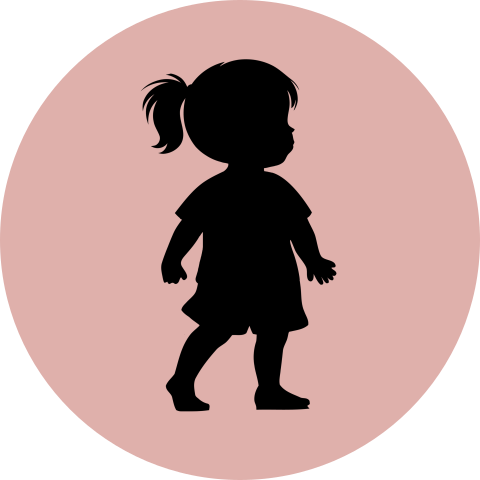 Sluitzegels silhouet meisje roze