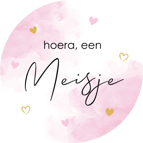Sluitzegel waterverf roze hartje meisje