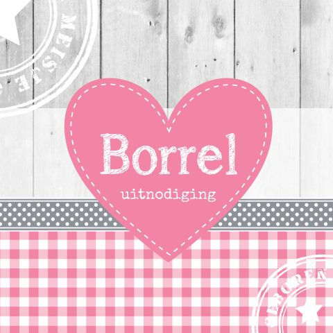 Kraamborrelkaart hart roze