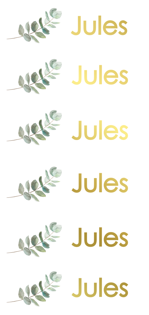 DIY labeltjes naam goudfolie