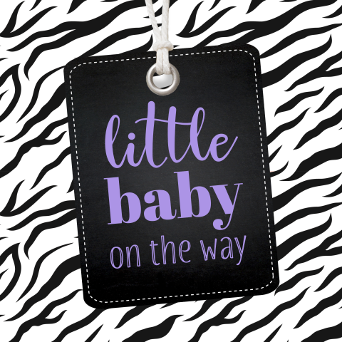 Felicitatie kaart zwangerschap zwart wit met zebra print