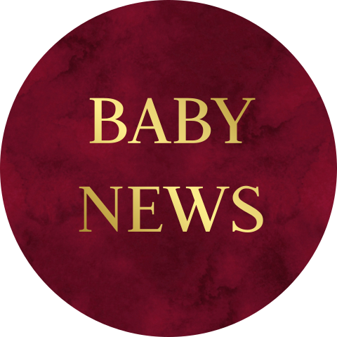 Sluitsticker rood baby news goudfolie | 25 stuks