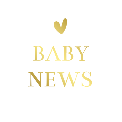 Sluitstickers baby news hartje goudfolie | 25 stuks